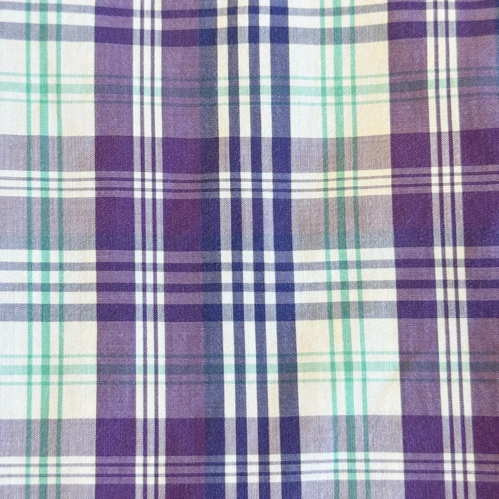 Banana Republic Purple Plaid Button Down Shirt L Long Sleeve Cotton Work Casual